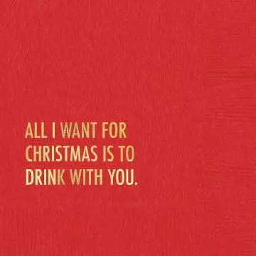 Drink You Holiday Napkin. Cocktail Napkins