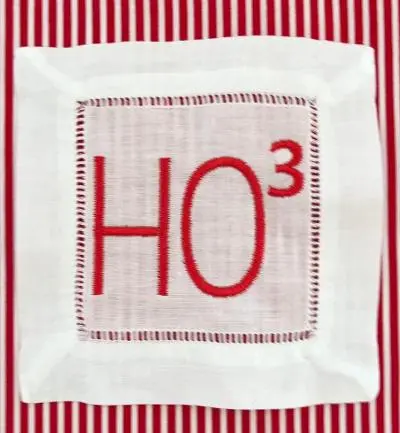 EMBROIDERED CHRISTMAS COCKTAIL NAPKINS HO(x3)