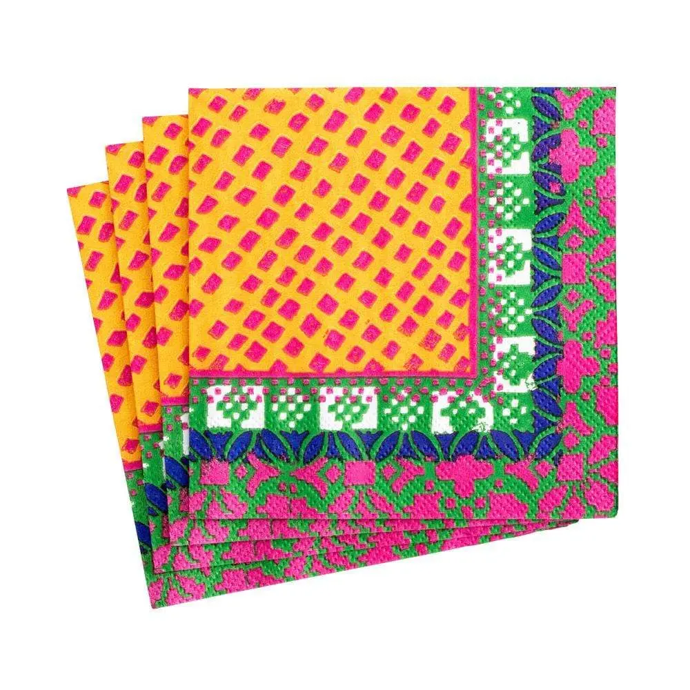 Frida Paper Cocktail Napkins Fuchsia & Coral - 20 Per Package