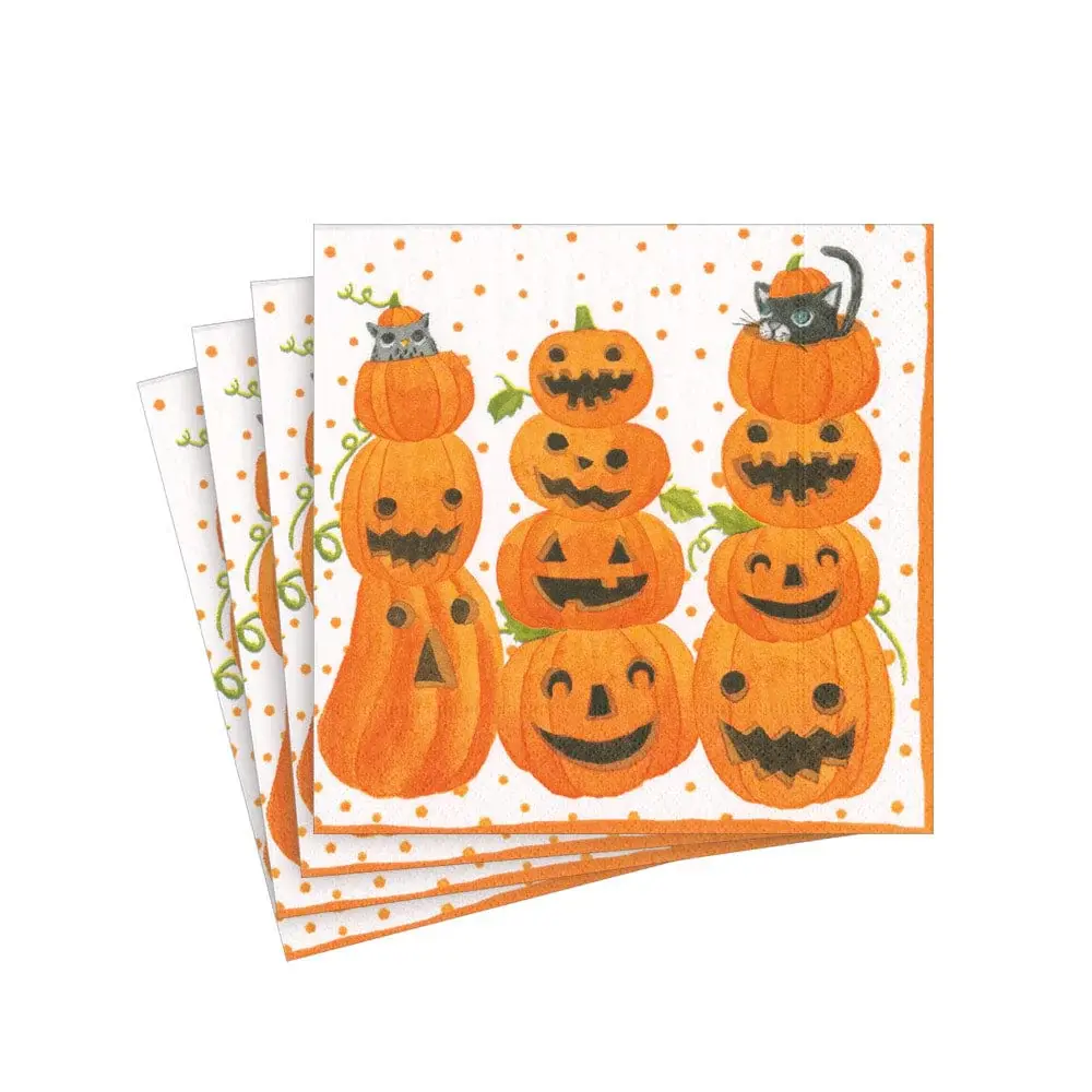 Jack O'lanterns Paper Cocktail Napkins - 20 Per Package
