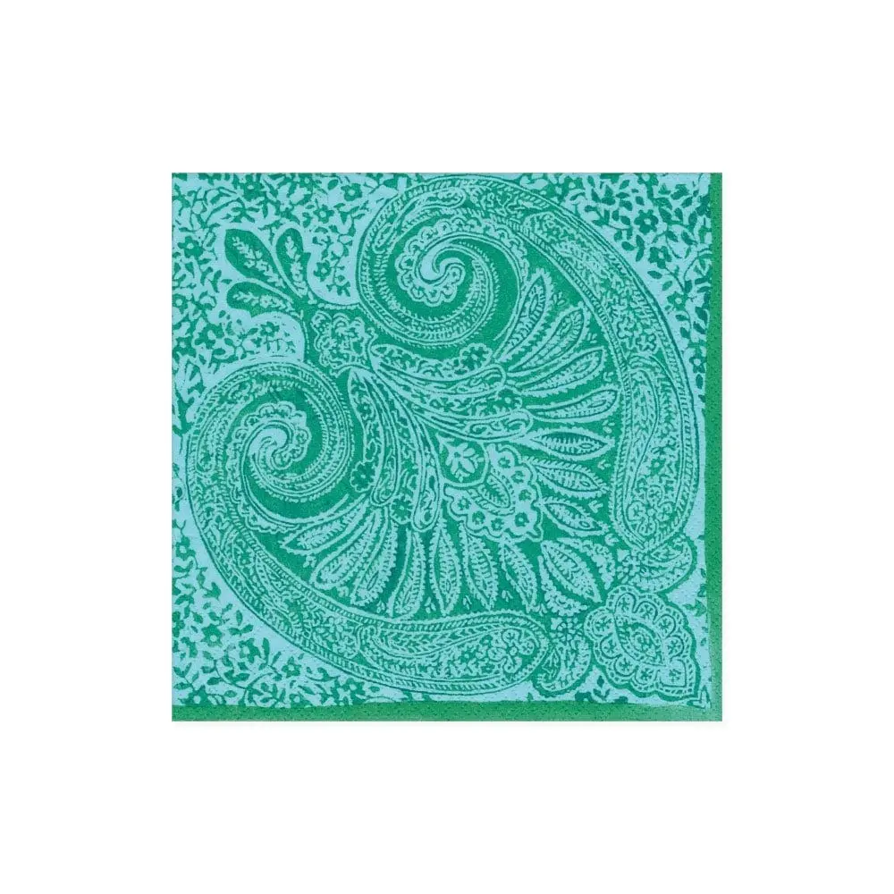 Paisley Medallion Paper Cocktail Napkins Pool blue - 20 Per Package