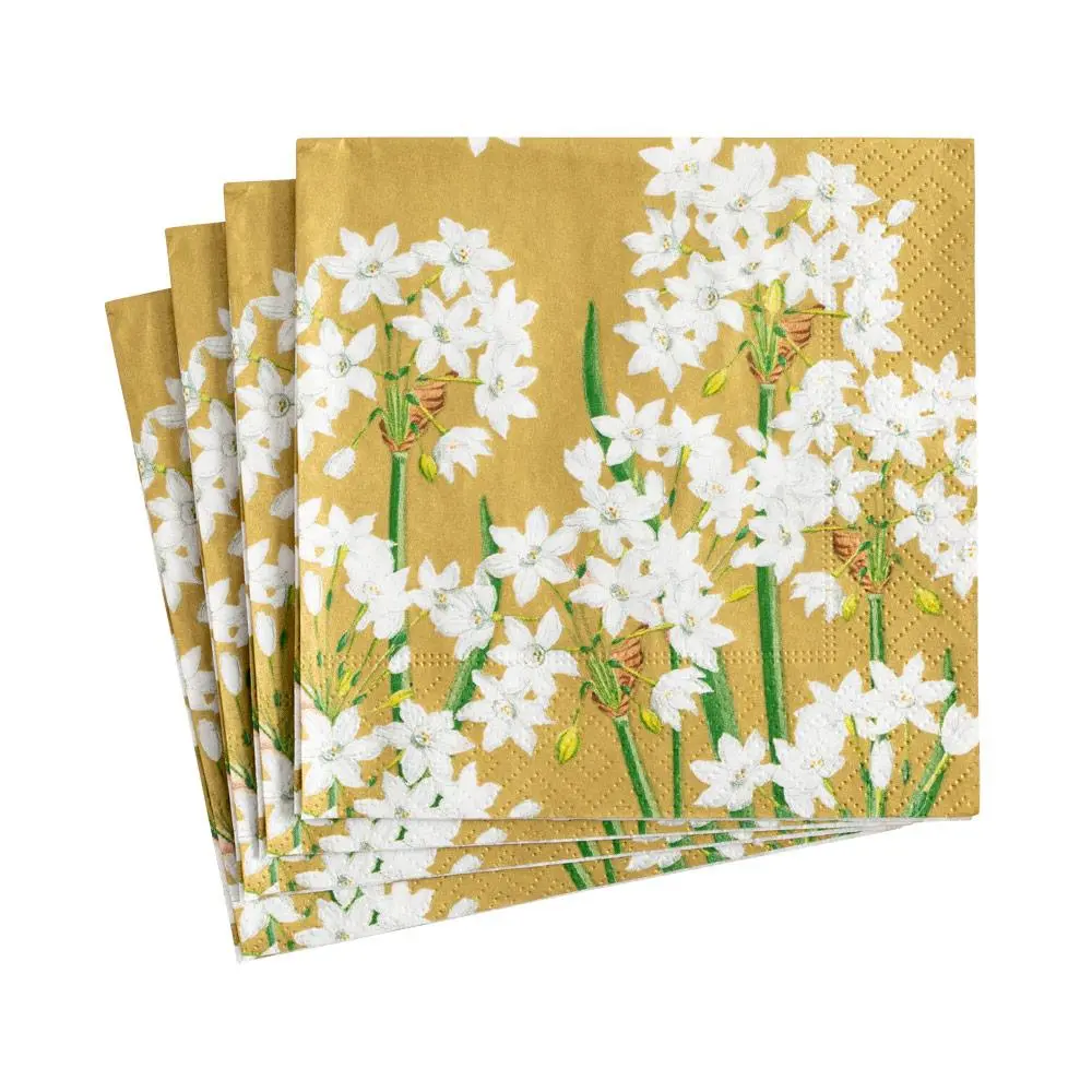 Paperwhites Paper Cocktail Napkins Aurum - 20 Per Package