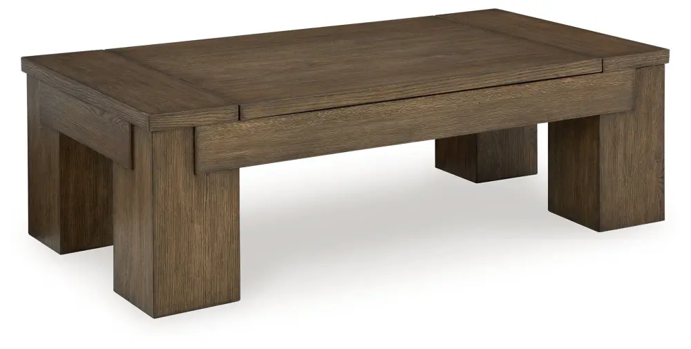 Rosswain - Lift Top Cocktail Table - Warm Chocolate