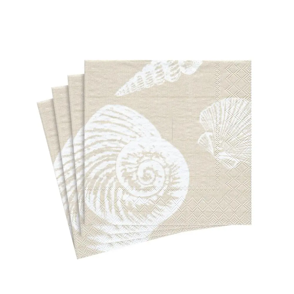 Shells Paper Cocktail Napkins Sand - 20 Per Package