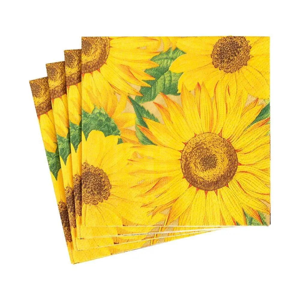 Sunflowers Paper Cocktail Napkins - 20 Per Package