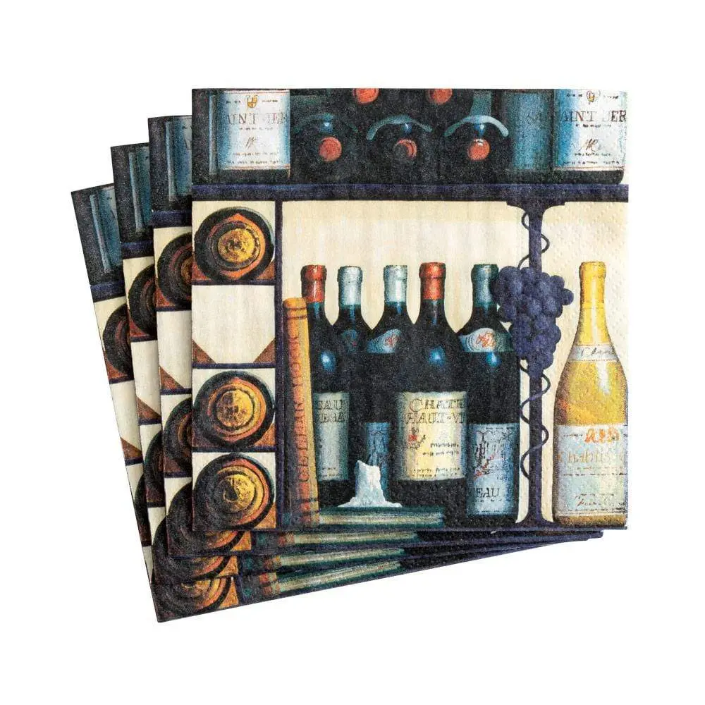 Wine Cellar Paper Cocktail Napkins - 20 Per Package