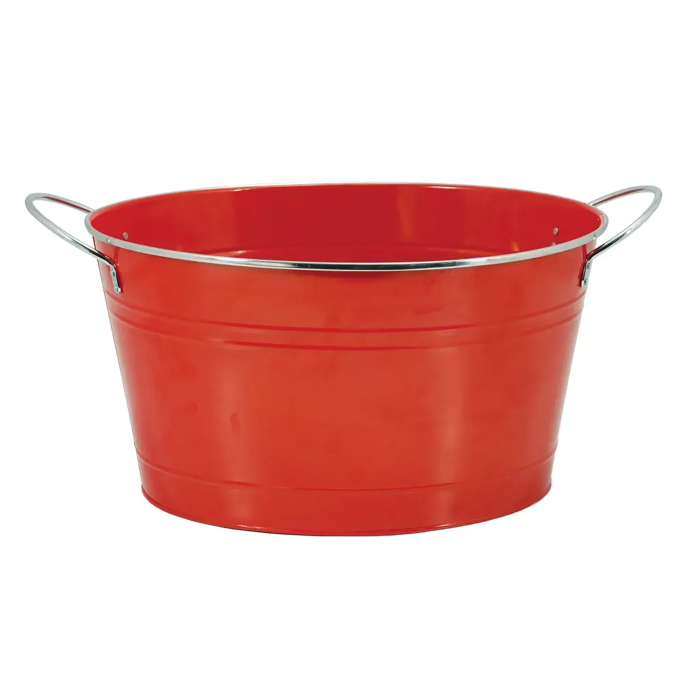 Big Red Galvanized Metal Beverage Tub Handles