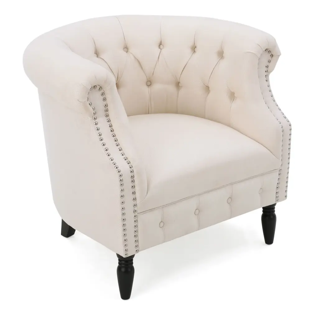Celestialis - Upholstered Club Chair Tub Design And Rolled Recessed Armrests