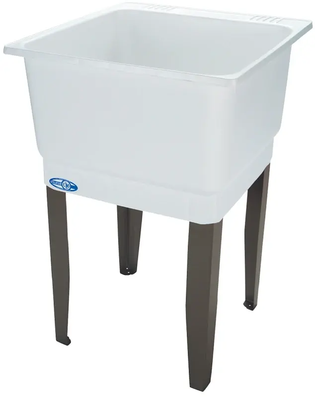 ELM UTILATUB Series 14K Laundry Tub, 20 gal Capacity, 23 OAW, 25 OAD, 33 OAH, Co-Polypure, Ivory, 1-Bowl