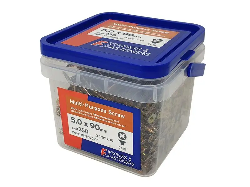 ForgeFix Multi-Purpose Pozi Works Screw CSK ST ZYP 5.0 x 90mm Tub 350