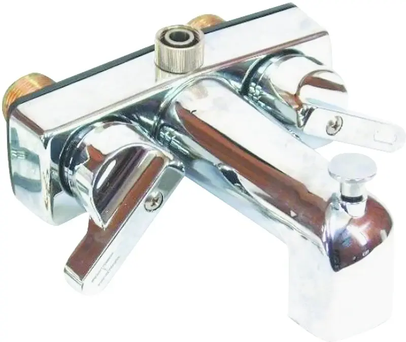 US Hardware P-670B Tub and Shower Diverter, Shiny metal, 2-Faucet Handle, Center, Brass