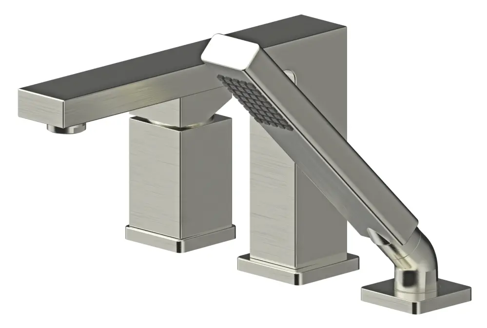 Hotel de Ville 3- Hole One-only Handle Roman Tub Faucet Hand Shower Brushed Nickel