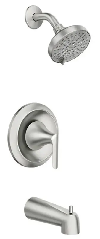 Moen Findlay 82518SRN Tub/Shower Faucet, Normal Showerhead, 1.75 gpm Showerhead, 6 Spray Settings, Diverter Tub Spout