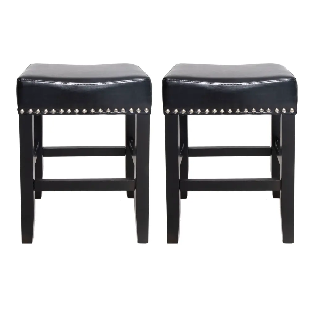 Soltique - Backless Dining Counter Stool Nailhead Trim place 2)