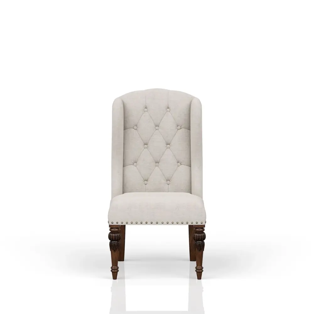Upholstered Wing Host Chair - Light Charcoal