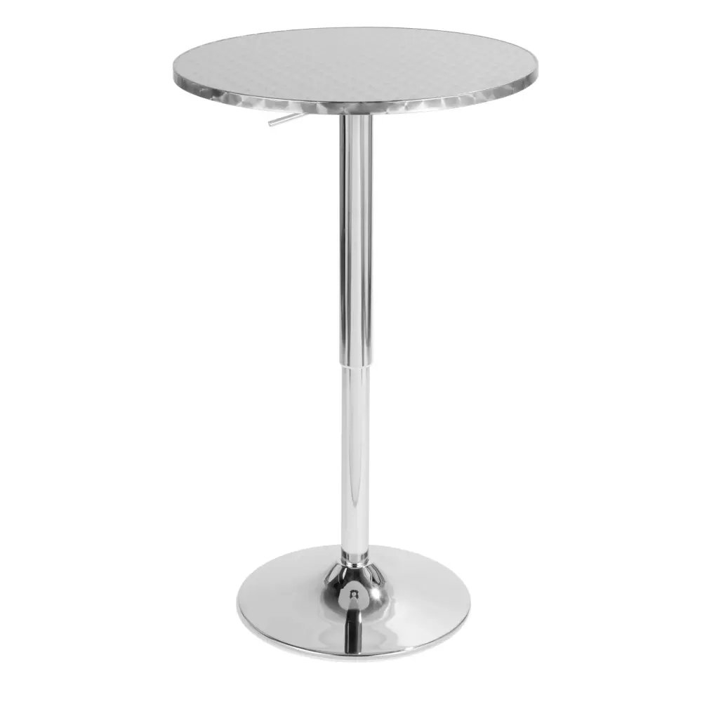 Bistro - Contemporary Customizable Round Bar Table - Silver