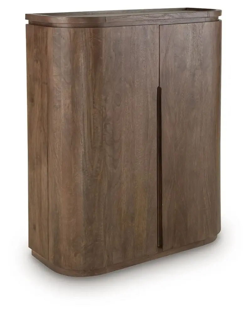 Landermont - Bar Cabinet - Medium Cocoa Glass Holder