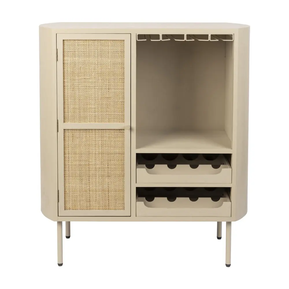 Portable Folding Maya Low Wine Cabinet - Sand