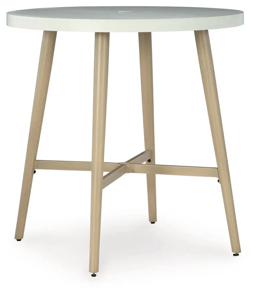 Seton Creek - Round Bar Table Umbrella Option - Ecru