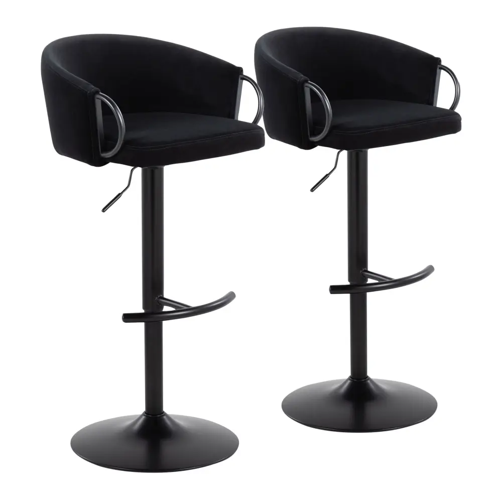 Claire - Contemporary Modifiable Barstool Swivel Rounded T Footrest (Set 2)