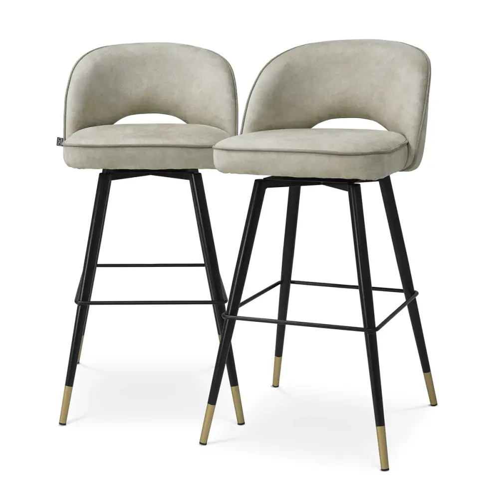 Cliff Set 2 Bar Stools - Mayer Silver