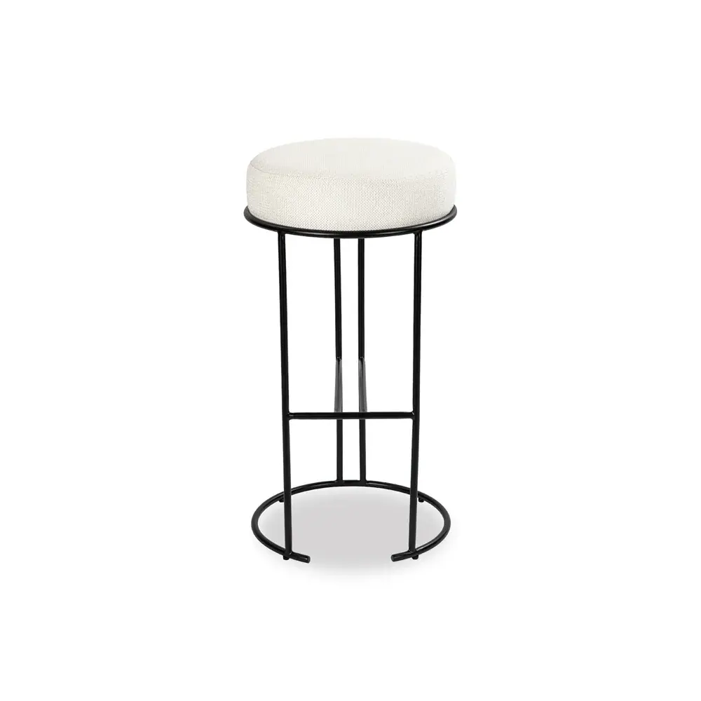 Compti Bar Stool - Pilman Beige & Matt Black Pilman Khaki