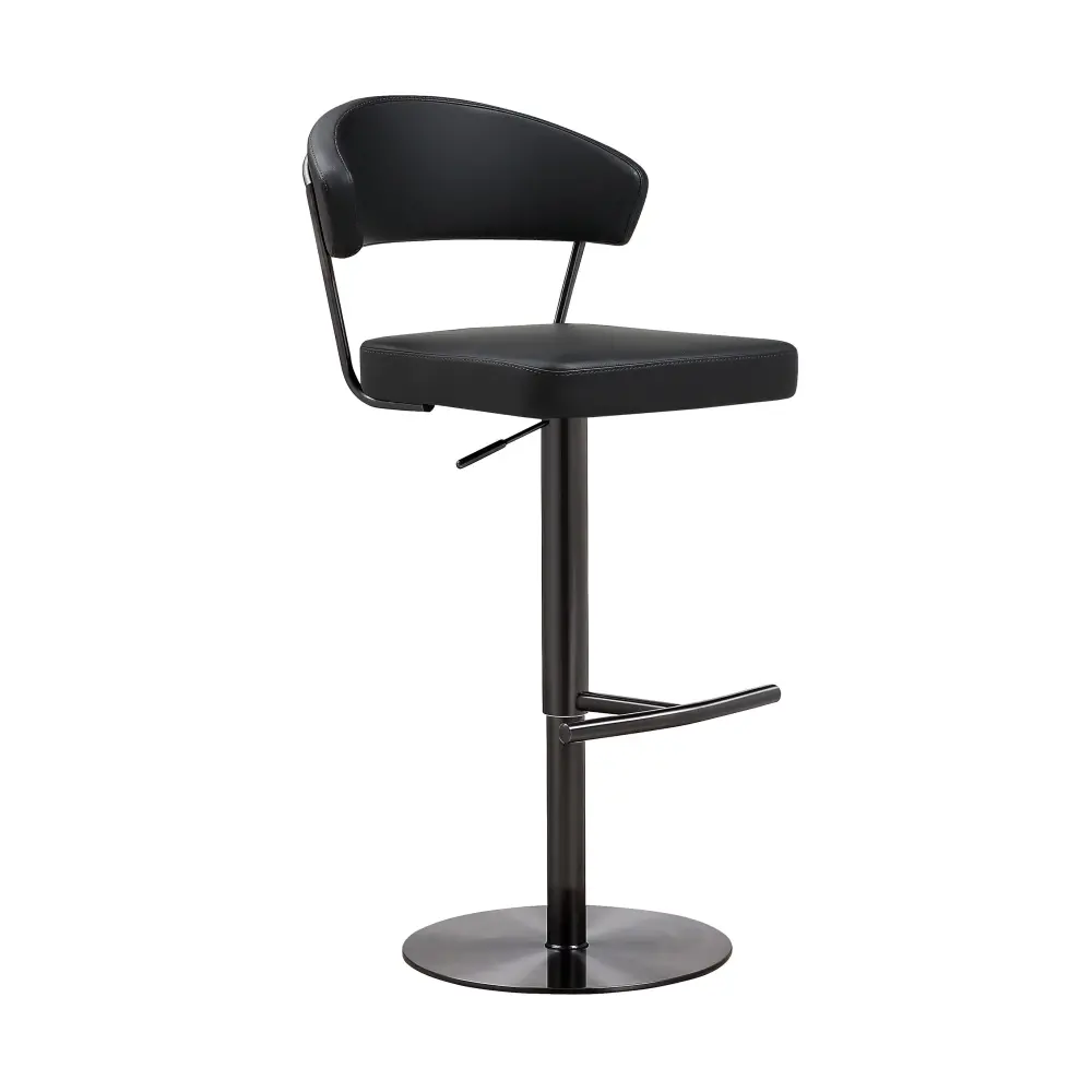 Cosmo Black Performance Vegan Leather on Black Steel Barstool - UK