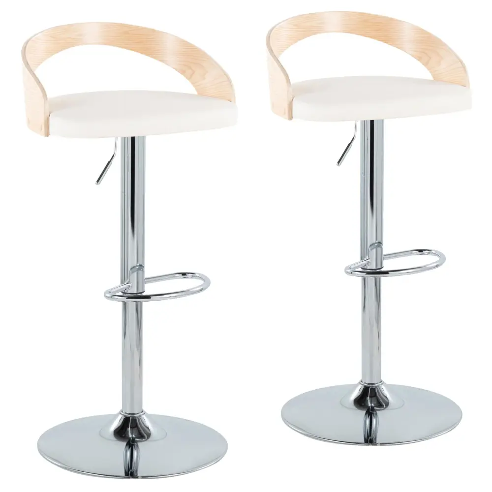 Counter Height Grotto - Mid Century Modern Adjustable Height Barstool & Swivel Oval Footrest place 2)