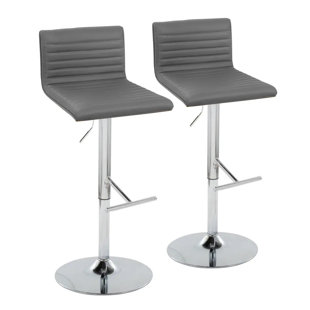 Counter Height Mason - Contemporary Adjustable Barstool & Rotate Straight T Footrest (Set 2)