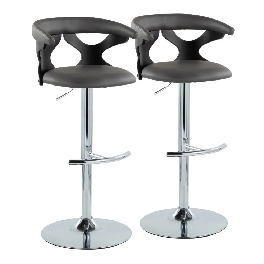 Gardenia - Contemporary Adjustable Barstool & Swivel, Rounded T Footrest place 2)