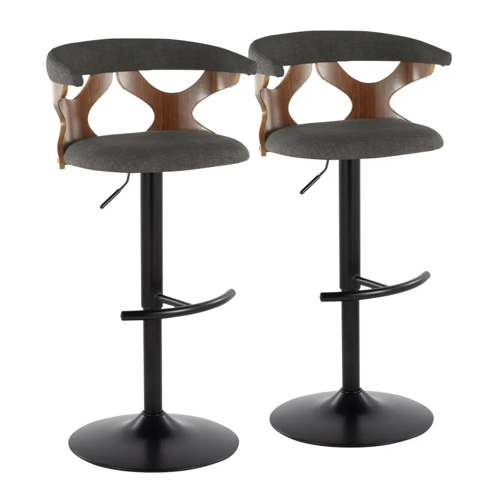 Gardenia - Contemporary Flexible Barstool, Swivel Rounded T Footrest (Set 2)