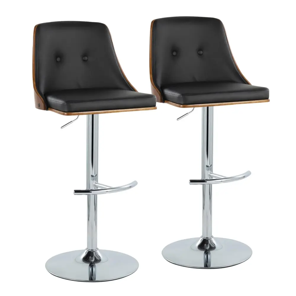 Gianna - Mid Century Today's Adjustable Barstool Swivel Rounded T Footrest (Set 2)