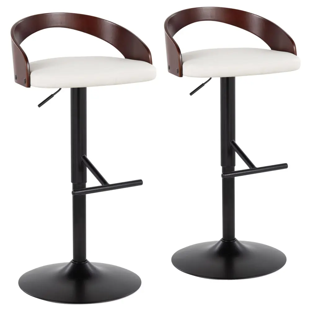 Grotto - Contemporary Adjustable Barstool Pivot & Straight T Footrest (Set 2) Home Entertaining