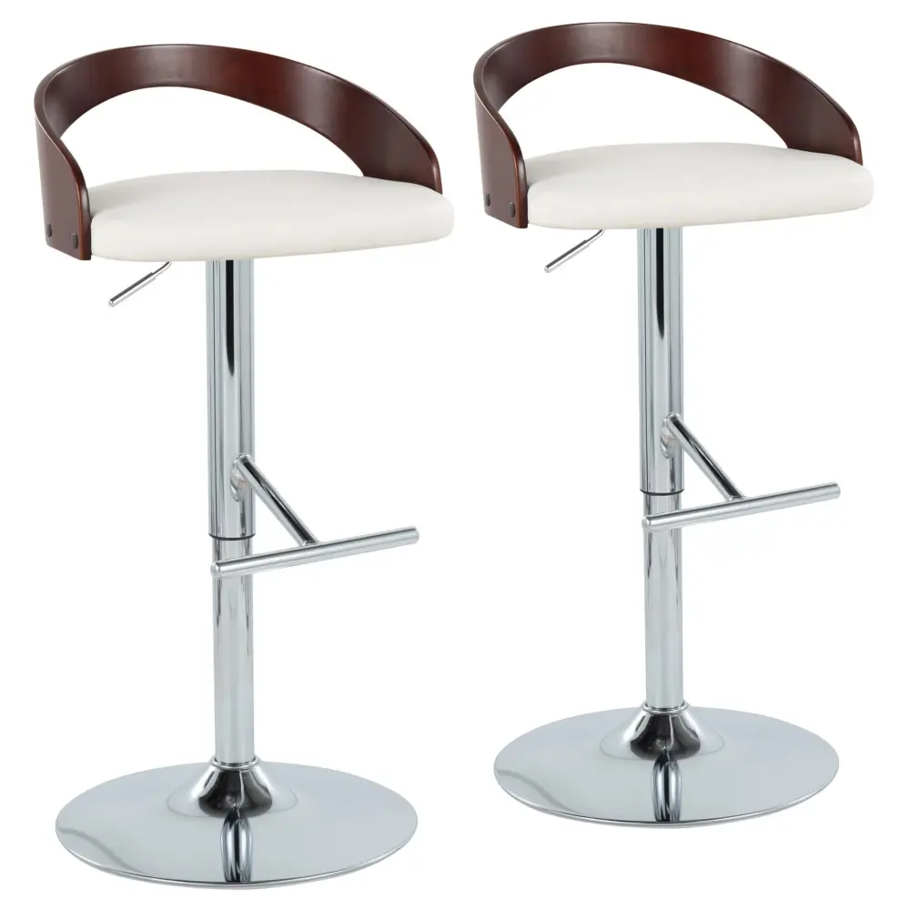 Grotto - Contemporary Adjustable Height Barstool Swivel Straight T Footrest place 2)
