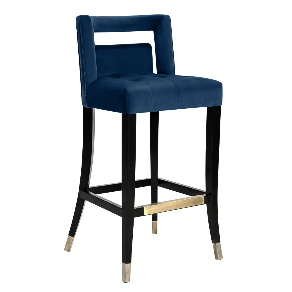 Hart Navy Velvety Bar Stool