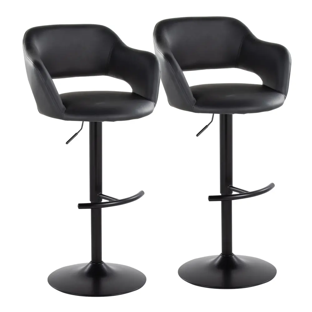 Margarite - Contemporary Modifiable Barstool Swivel Rounded T Footrest (Set 2)