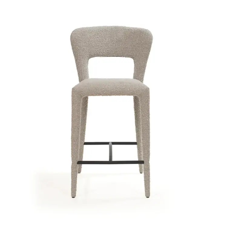 Pari I Bar Stool - Chex Boucle Steam Wine Collection