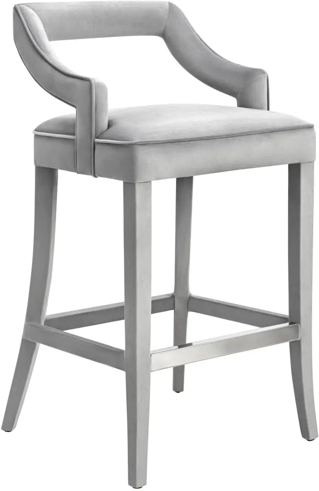 Tiffany Grey Plush fabric Bar Stool Ice Bucket