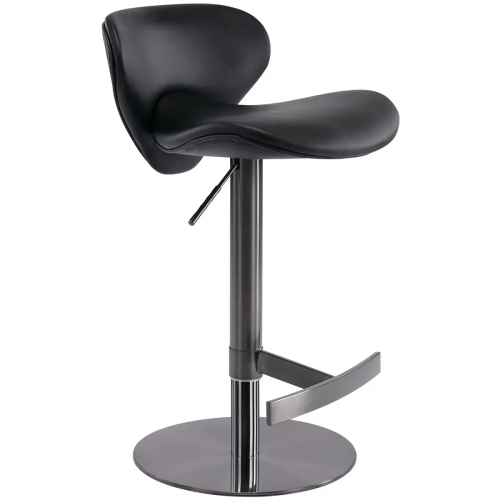 Titanium Stainless Steel Bar Stool, Swivel Adjustable Height Kitchen Counter And Dining Room