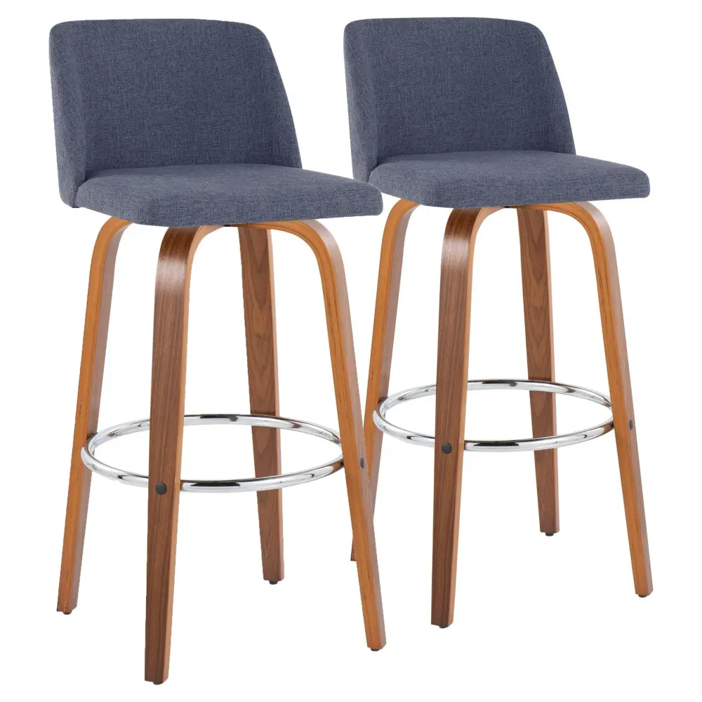 Toriano - Mid Century Modern Fixed Height, Barstool Swivel Round Footrest adjust 2)