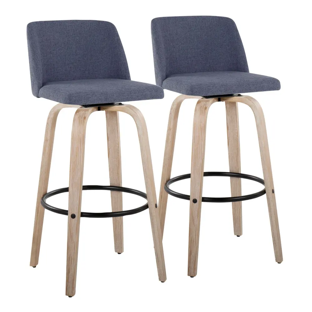 Toriano - Mid-Century Modern Fixed Height BarStool Round Footrest adjust 2)