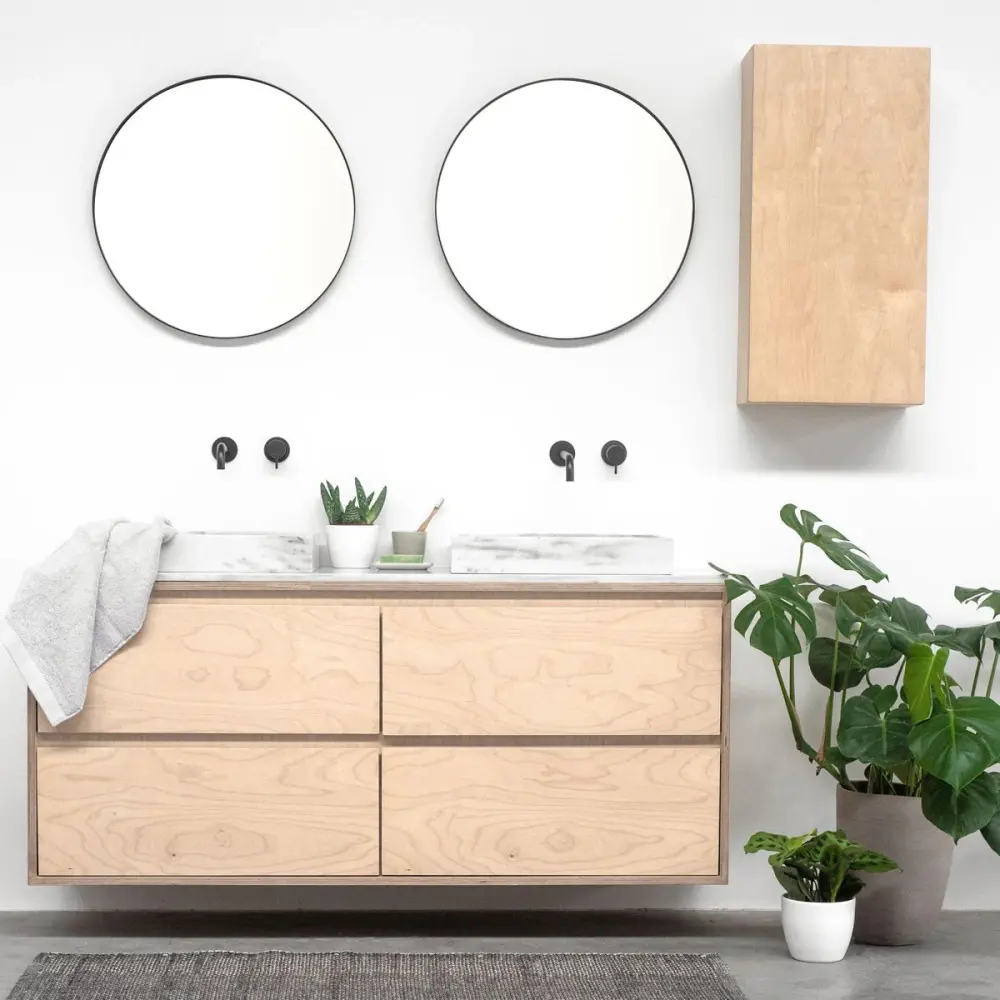 Bathroom furniture - Washbasin Ivory Marble George - Birch - (150 cm) - ANN