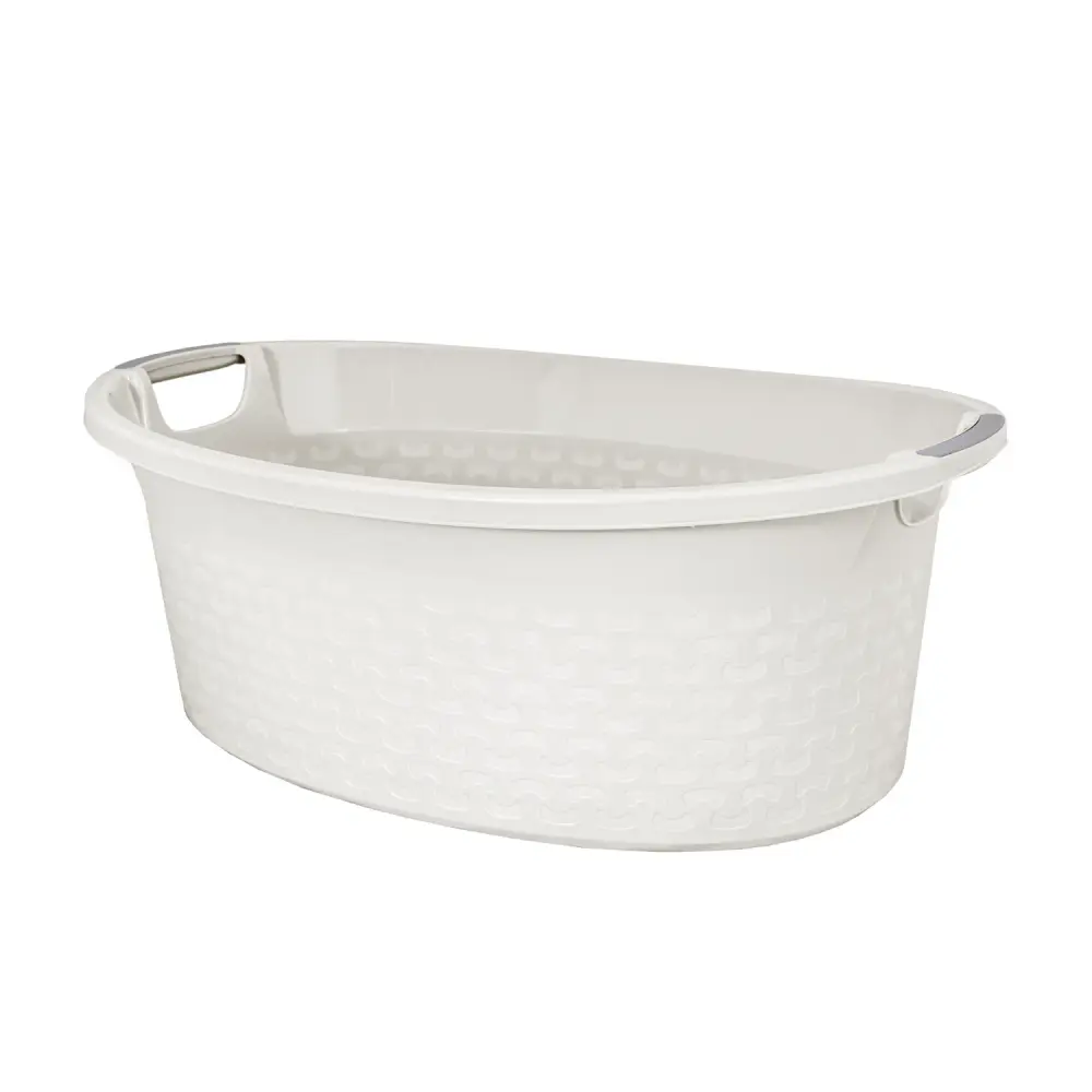 BranQ Polymer Basin Bath Laundry Basket Handles Washing Laundry Bowl 40L Antique White