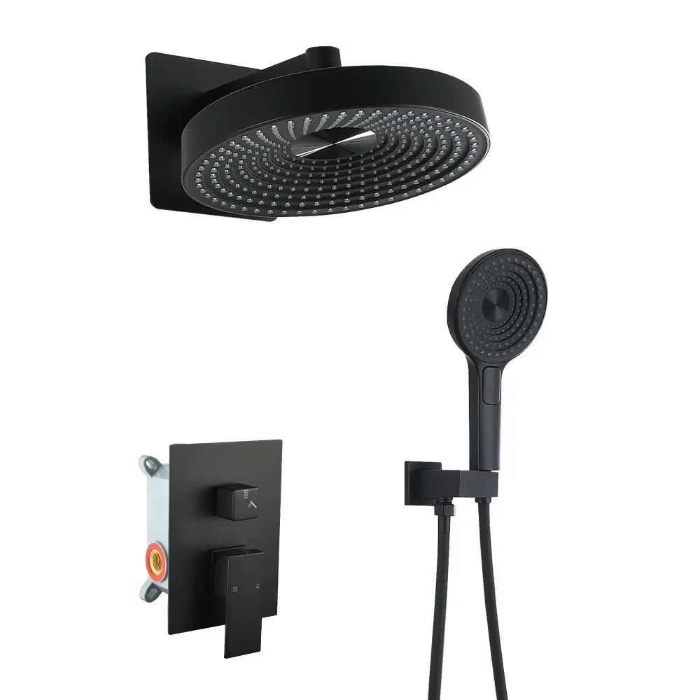 Concealed Shower System 2 Function Set Control Valve - Matte Onyx