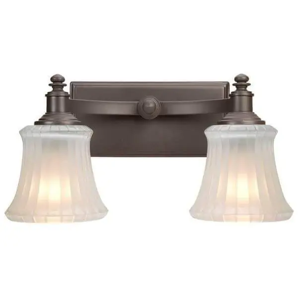 Hampton Bay Kenning 2 Airy Dutch Bronze Bath Sconce Damaged Box