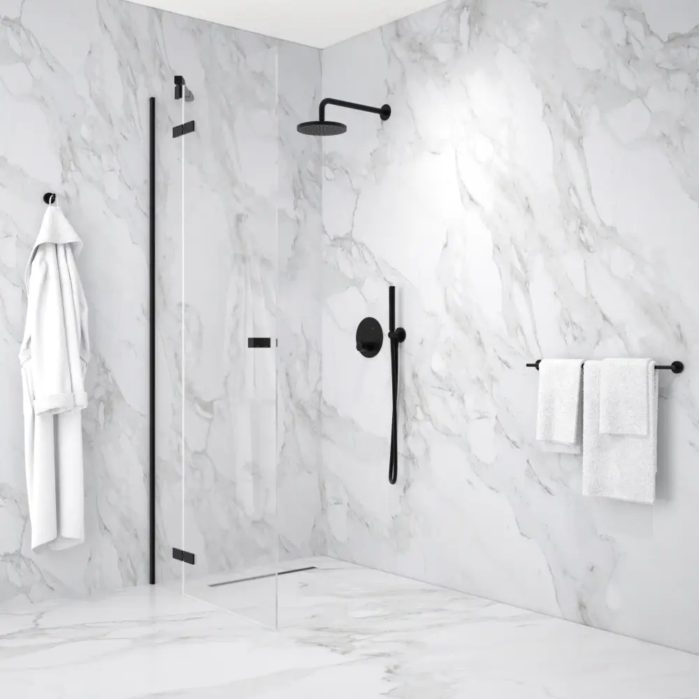 Hinged Shower Door - Matt Onyx 900mm