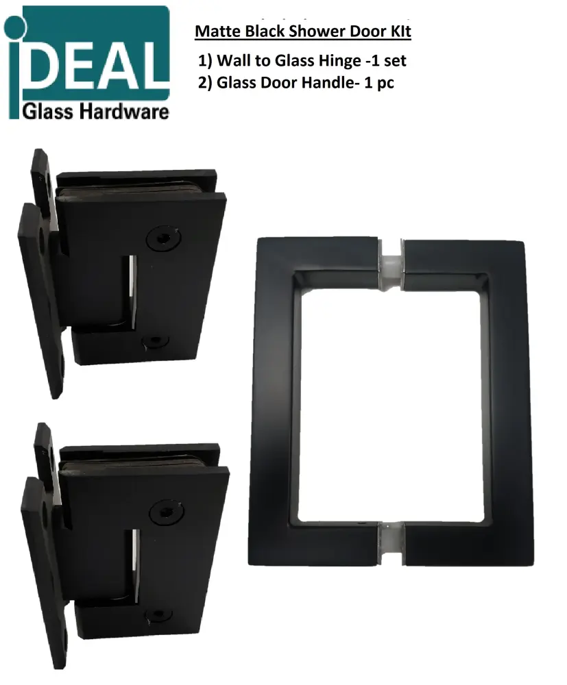 ISDWMBMKIT Shower Door Wall Mount Dull Black Kit