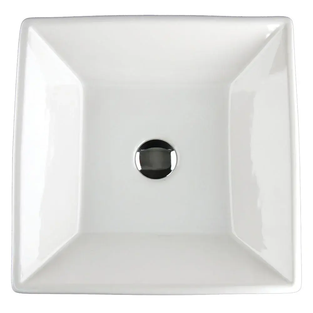 Luxury Hotel Quality Fontaine Shallow Square Porcelain Bathroom Vessel Sink