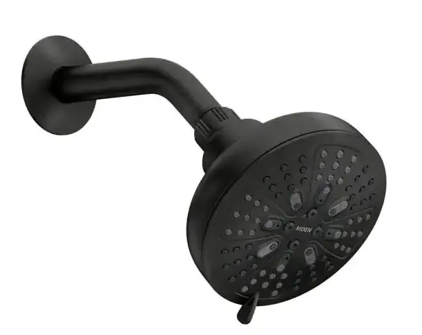 Moen HydroEnergetix 8 Spray Patterns 1.75 GPM 4.75 Individual Wall Mount Fixed Shower Head Matte Black Damaged Box