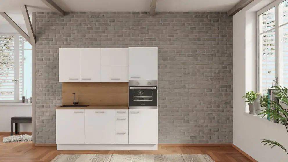 nobilia kitchen Baden-Baden 210 cm white get online Oak Sierra _-